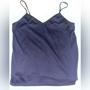 Satin Blue Spaghetti Strap Shirt